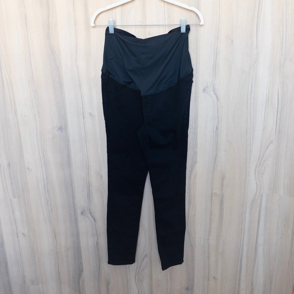 J.Crew Womens Maternity Pants 27 Black Skinny Full Belly Panel Casual NWT